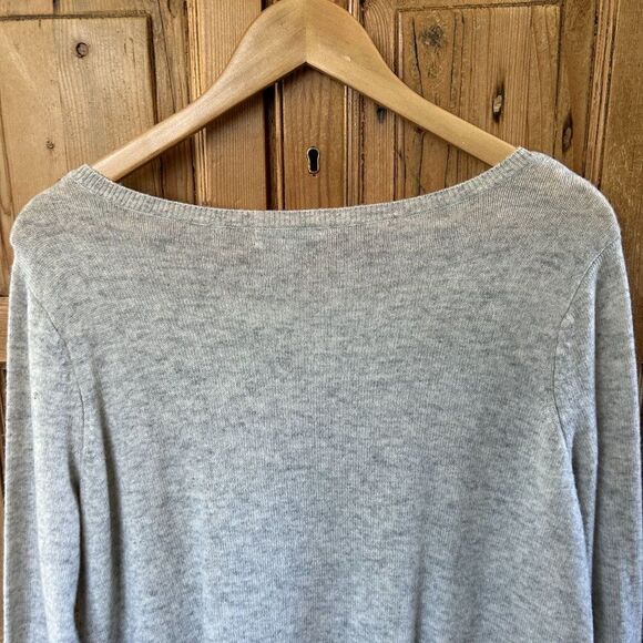 Joie Small Gray Boat Neck Sweater Knit Wool Cashmere Blend Long Sleeve‎ - Picture 8 of 9